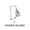 Rhode Island map icon vector trendy