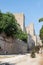 Rhodes ancient old town stone walls