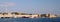 Rhodes, Mandraki harbour, view of the fortifications of the Old Town of Rhodes