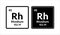 Rhodium symbol. Chemical element of the periodic table. Vector stock illustration