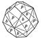 Rhombic Dodecahedron Combined With the Trigonal Tristetrahedron, vintage illustration