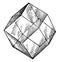Rhombic Dodecahedron vintage illustration