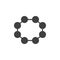 Rhombic sulfur molecular geometry vector icon