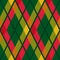Rhombic tartan green and red fabric seamless textu