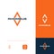 Rhombus flat minimal style vector logo concept. Arrow up and down, forward and backward, isolated icon. Geometric shape