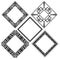 Rhombus greek key meander border frame patterns set.
