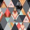 Rhombus and triangle seamless pattern.