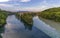 Rhone and Arve river confluence, Geneva, Switzerland, HDR