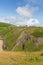 Rhossili coast by the beach and Worms Head The Gower peninsula South Wales UK