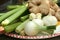 Rhubarb onion ginger and garlic
