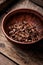 Rhubarb seeds in bowl