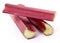 Rhubarb stalks.