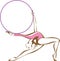 Rhythmic gymnast with a hoop