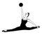 Rhythmic Gymnastics. Girl with ball. Vector Ink Style Outline Drawing.