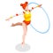 Rhythmic Gymnastics Hoop Summer Games Icon Set.3D Isometric Gymnast.Olympics Sporting Championship International Competition