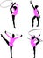 Rhythmic gymnastics silhouettes