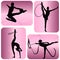 Rhythmic gymnastics silhouettes