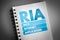RIA - Rich Internet Application acronym on notepad, technology concept background