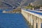 Riano reservoir, bridge and church in Castilla Leon. Spanish tourism