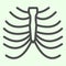 Rib cage skeleton line icon. Human thorax x-ray outline style pictogram on white background. Anatomy and organs signs