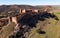 Riba de Santiuste castle. View from above. Guadalajara, Castile La Mancha community