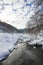 Ribaritsa village and Beli Vit river, winter landscape, Bulgaria