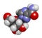 Ribavirin antiviral drug molecule. Used in treatment of hepatitis C virus infections and of viral hemorrhagic fevers