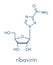 Ribavirin antiviral drug molecule. Used in treatment of hepatitis C virus infections and of viral hemorrhagic fevers. Skeletal.