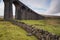 Ribblehead Viaduct or Batty Moss Viaduct carrying the Settle to Carlisle railway, Yorkshire Dales