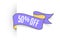 Ribbon banner with text 50 procent Off for discount
