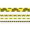 Ribbon banner with warning tape. Police line set. caution, attention, restriction. Traffic sign.