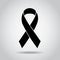 Ribbon Black Awareness Mourning and melanoma Sign Symbol Vector