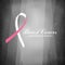 Ribbon of Breast Cancer on abstract film noir background