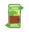 Ribbon with cashback. Symbol, logo illustration. Concept design. Dollar icon. Save money. Cashback concept. Money refund