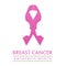 Ribbon with faces of 2 women-Poster empowering women to fight breast cancer