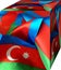 Ribbon of the flag of Azerbaijan. Background. 3D.  Cubism