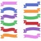 Ribbon Flag Set Decoration Banners Signs Ribbons Design Vector Illustration