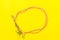 Ribbon frame on yellow background
