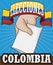Ribbon like Colombian Flag and Hand Voting to Promote Elections, Vector Illustration