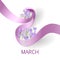 Ribbon March 8 greeting card