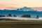 Ribbon of mist and Mount Baker