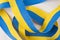 Ribbon of national flag of Ukraine. State symbols