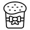 Ribbon panettone icon outline vector. Cake slice