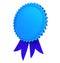 Ribbon rosette award blank reward medal blue