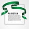 ribbon shape pakistan flag background template