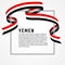 ribbon shape yemen flag background template