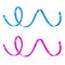 Ribbon swirl set pink and blue swirled ribbon