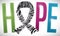 Ribbon with Zebra Print and the Colorful Word `Hope`, Vector Illustration