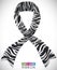 Ribbon with Zebra Print like Symbol for Rare Disease, Vector Illustration