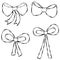 Ribbons Bows Line Art